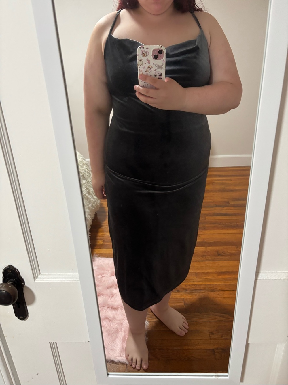 Eloquii Velvet Cowl Neck Midi Dress